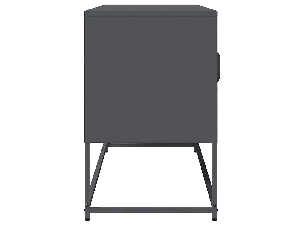 Meuble TV anthracite 100,5x39x60,5 cm acier laminé à froid