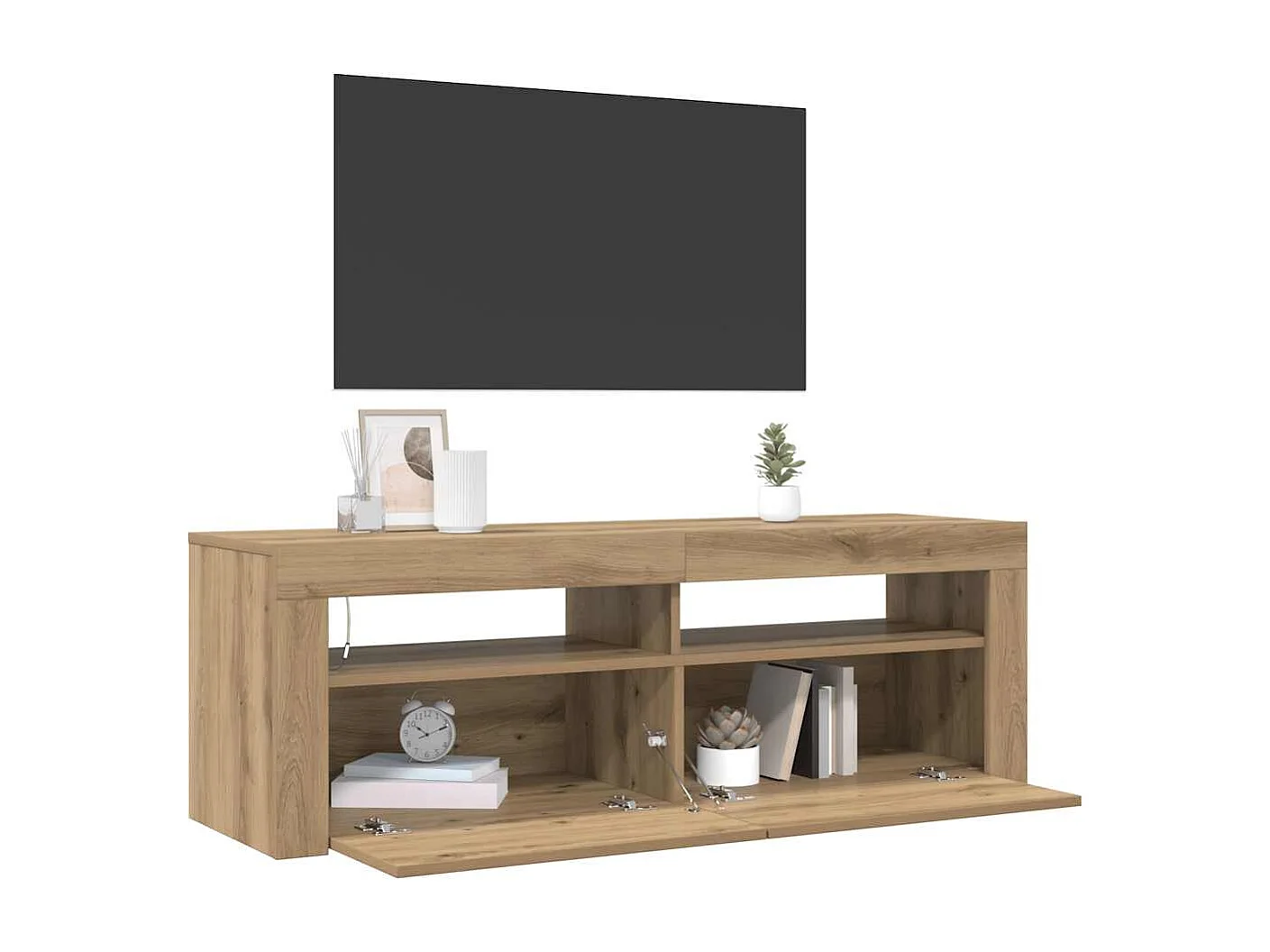 TV-Schrank mit LED Artisan-Eiche 120x35x40 cm Holzwerkstoff