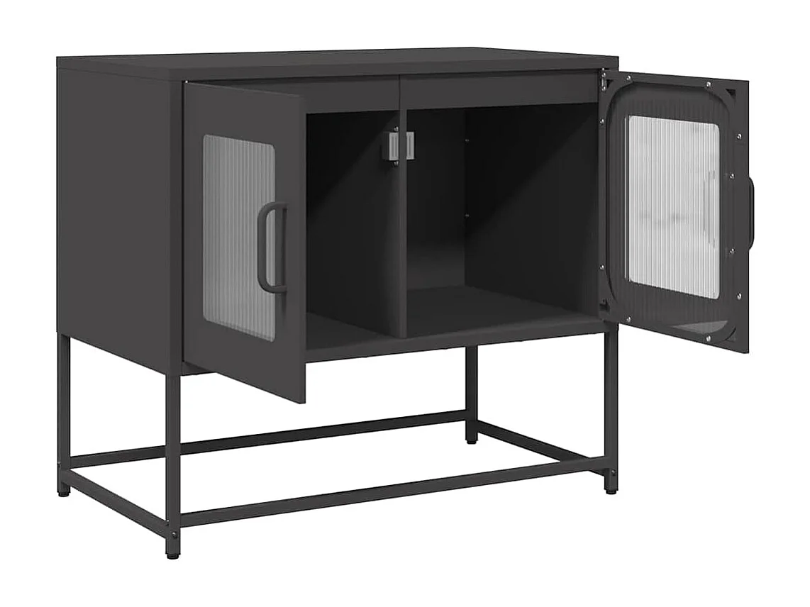 Tv-meubel 68x39x60,5 cm koudgewalst staal zwart