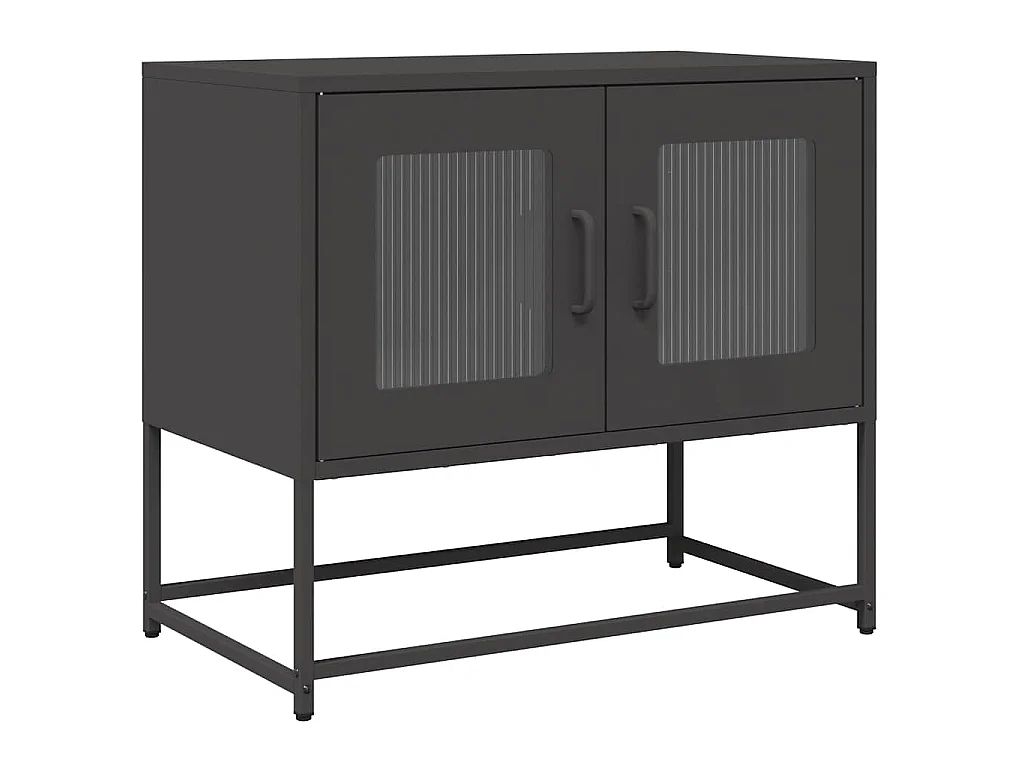 Meuble TV noir 68x39x60,5 cm acier laminé à froid