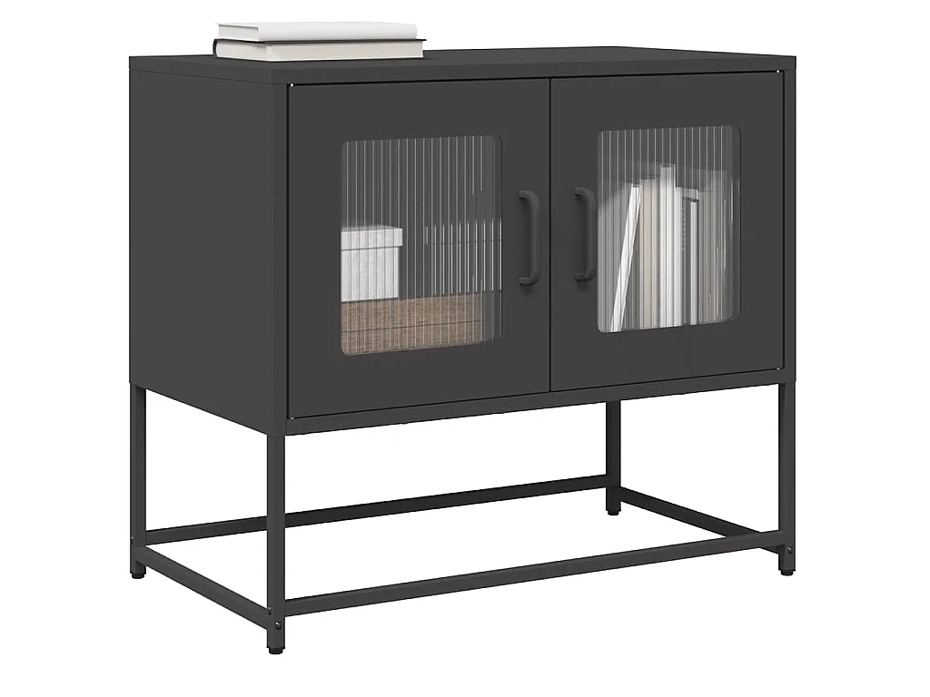 Meuble TV noir 68x39x60,5 cm acier laminé à froid