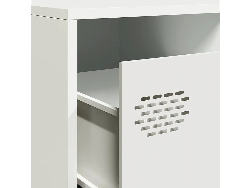 TV-Schrank Weiß 202x39x43,5 cm Kaltgewalzter Stahl