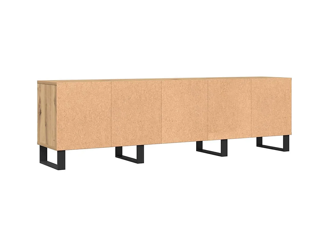 Meuble TV chêne artisanal 150x30x44,5 cm bois d'ingénierie