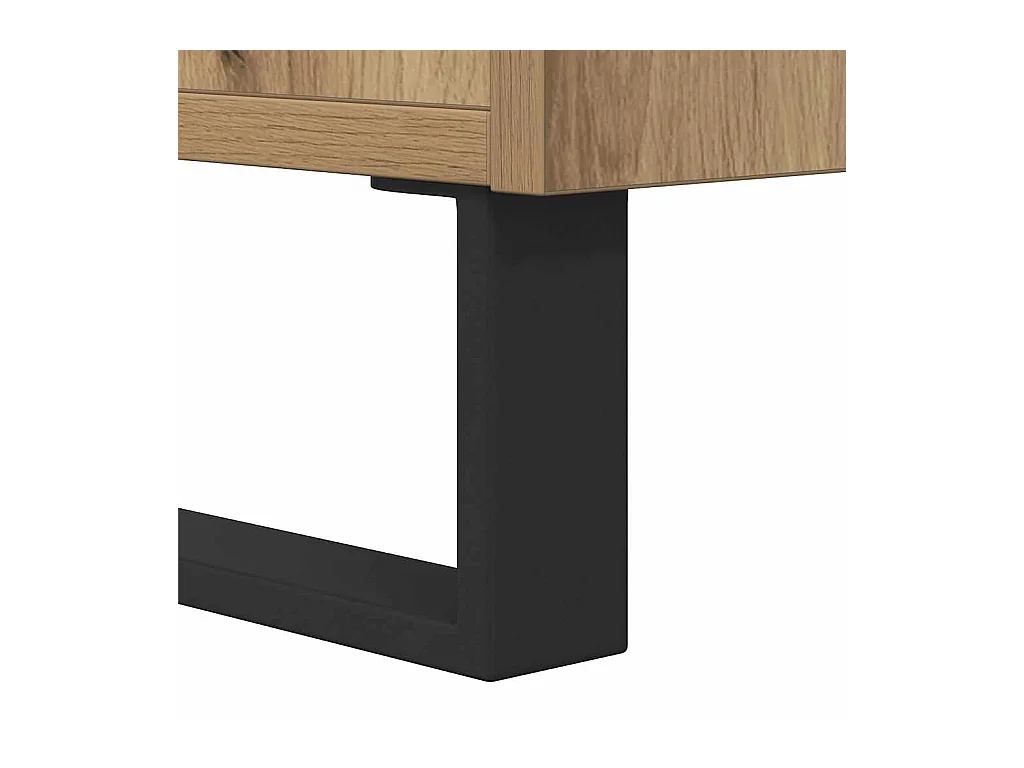 Meuble TV chêne artisanal 150x30x44,5 cm bois d'ingénierie