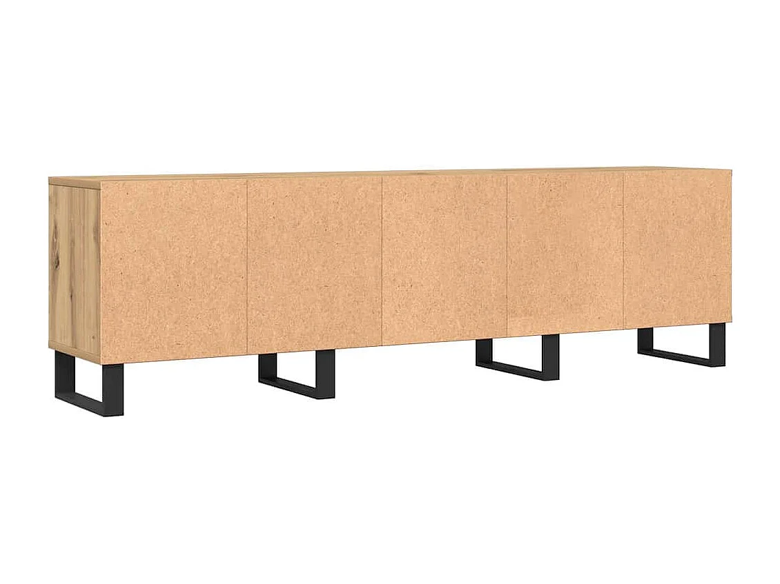 Meuble TV chêne artisanal 150x30x44,5 cm bois d'ingénierie