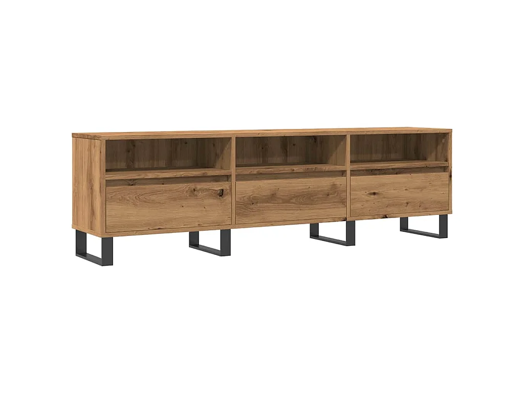 Tv-meubel 150x30x44,5 cm bewerkt hout artisanaal eikenkleur