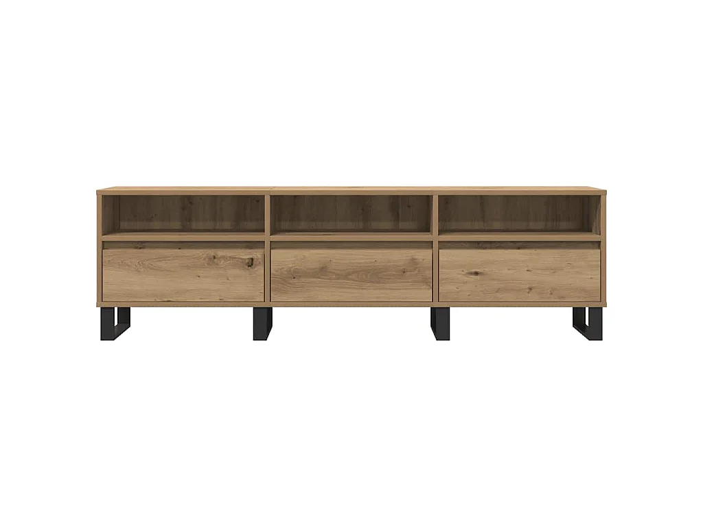 Tv-meubel 150x30x44,5 cm bewerkt hout artisanaal eikenkleur