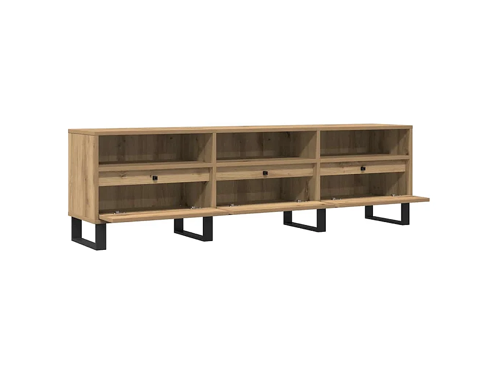 Tv-meubel 150x30x44,5 cm bewerkt hout artisanaal eikenkleur