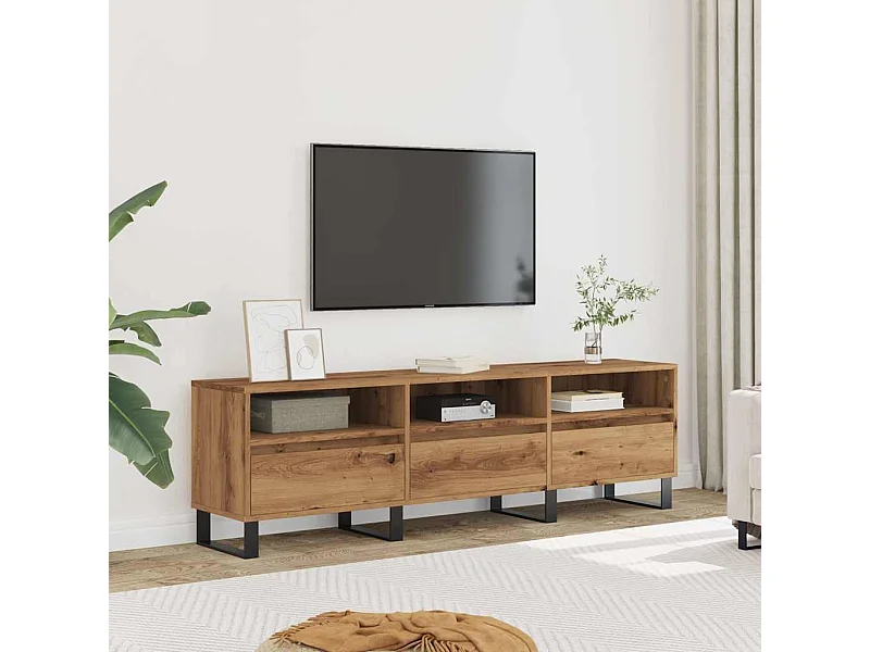 Mobile Porta TV Rovere Artigianale 150x30x44,5 cm Multistrato