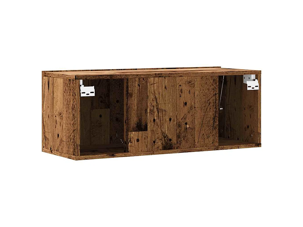 Meuble TV mural vieux bois 80x30x30 cm bois d'ingénierie
