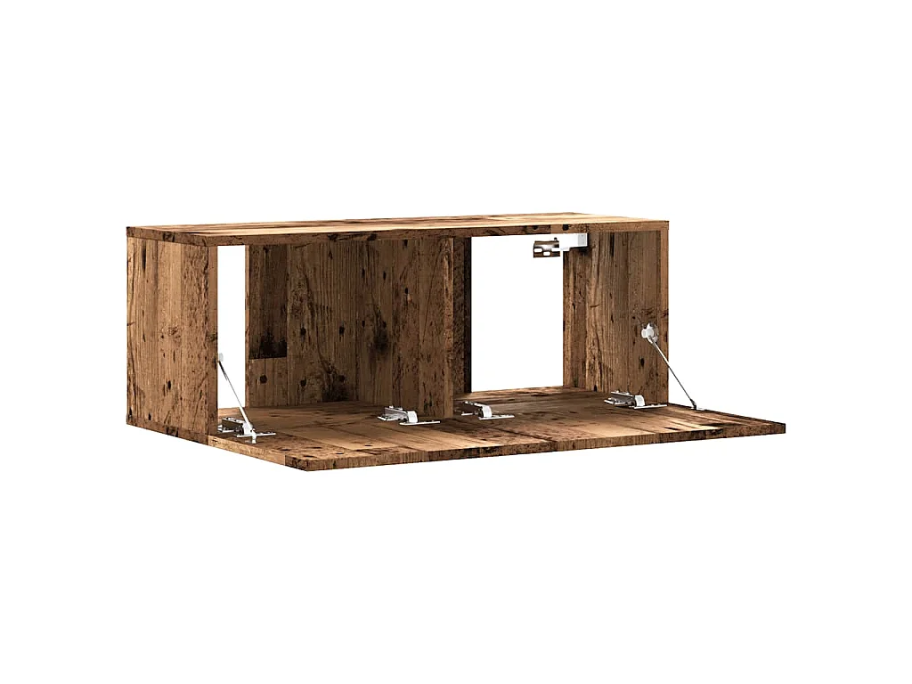 Meuble TV mural vieux bois 80x30x30 cm bois d'ingénierie