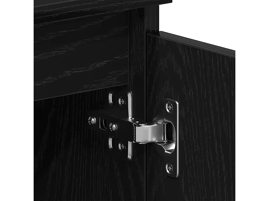 Mobile Porta TV Rovere Nero 102x30x36 cm in Legno Multistrato