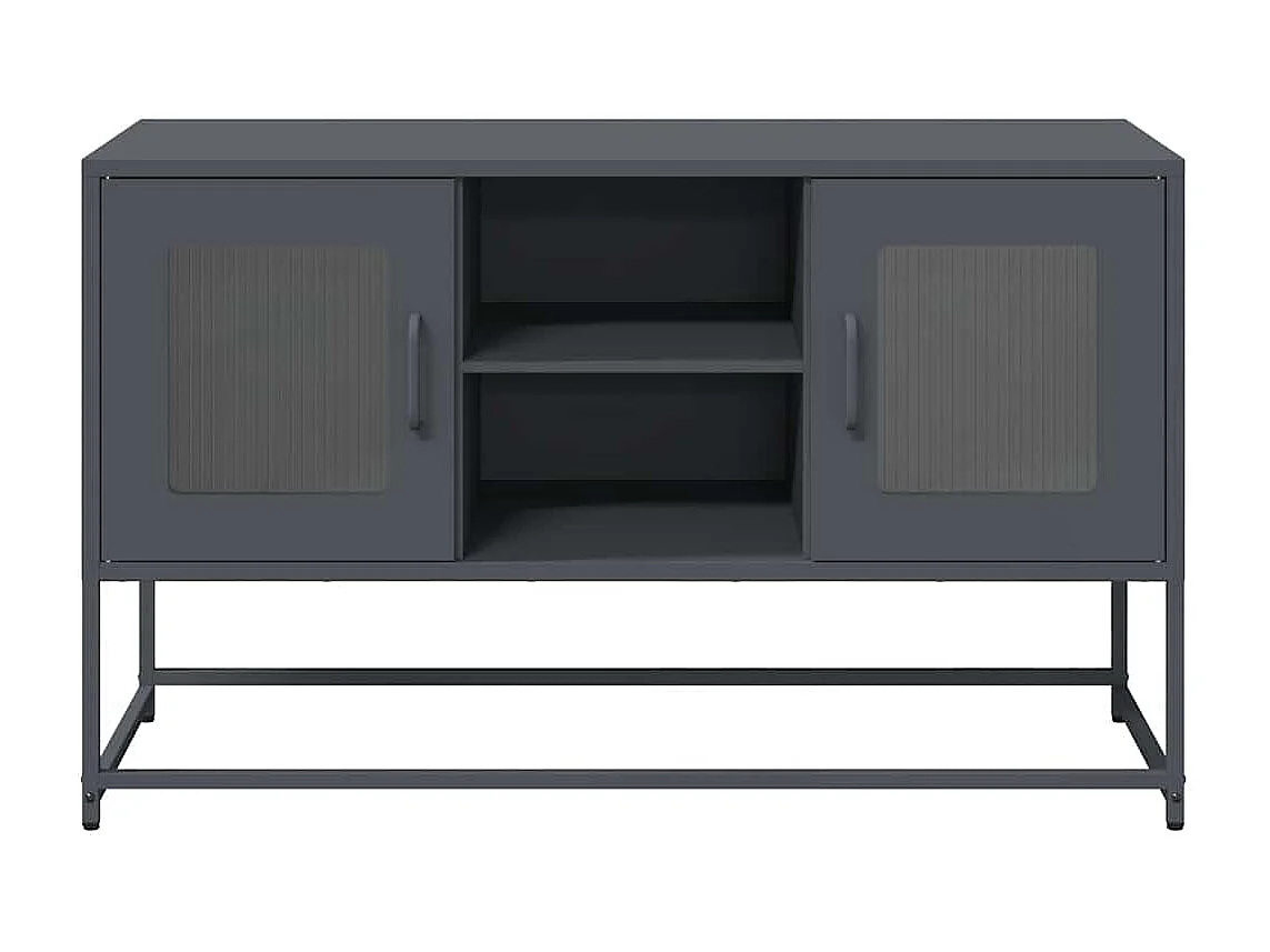 Meuble TV anthracite 100,5x39x60,5 cm acier