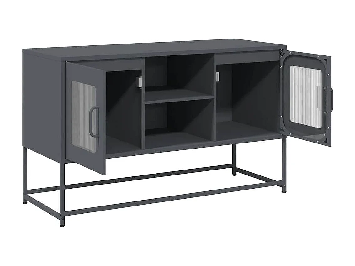 Meuble TV anthracite 100,5x39x60,5 cm acier