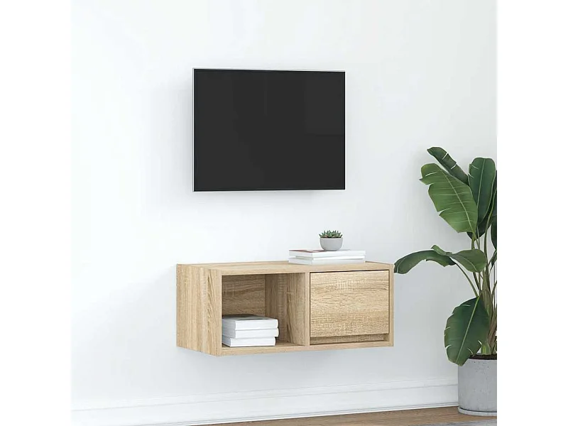 TV-meubel 60x31x25,5 cm bewerkt hout sonoma eikenkleurig