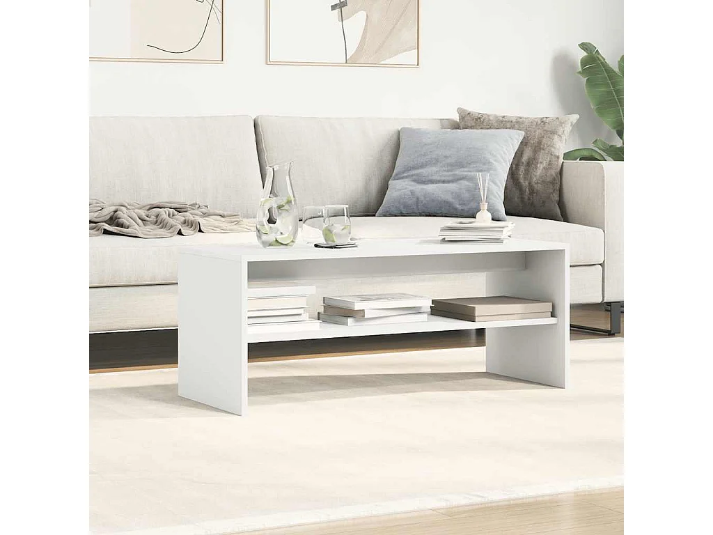 Meuble TV Blanc 100 x 40 x 40 cm Aggloméré