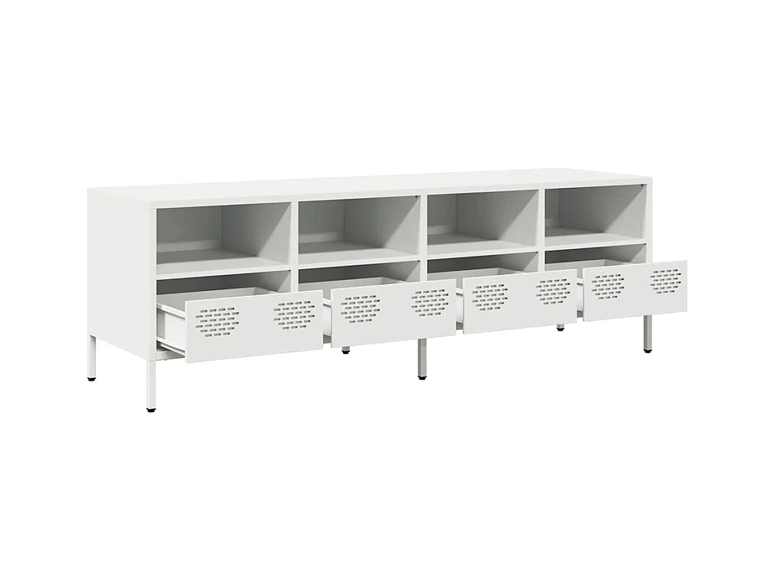TV-Schrank Weiß 135x39x43,5 cm Kaltgewalzter Stahl