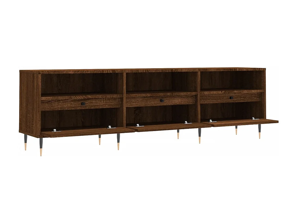 Meuble TV chêne marron 150x30x44,5 cm bois d'ingénierie