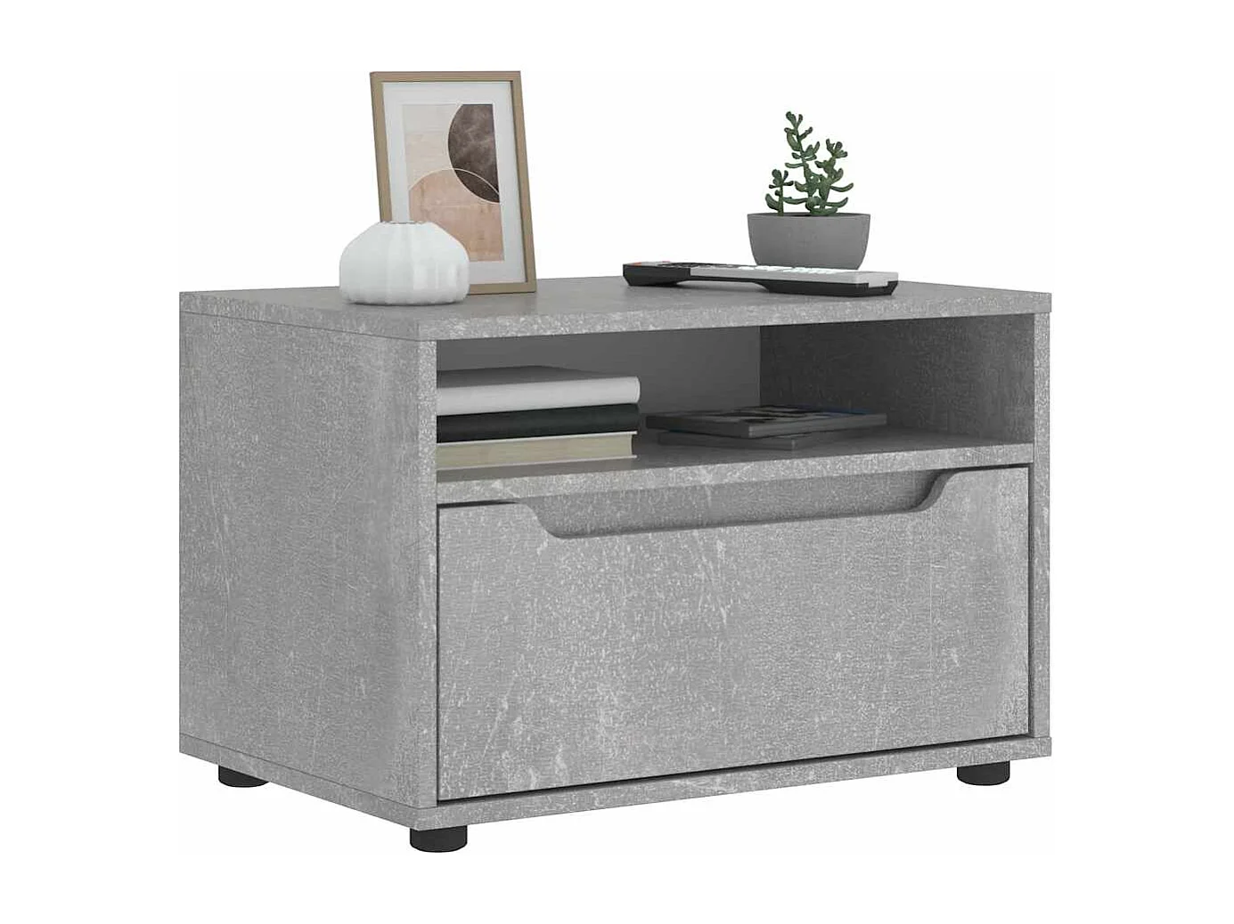 Tv-meubel VISNES 60x40x38 cm bewerkt hout betongrijs