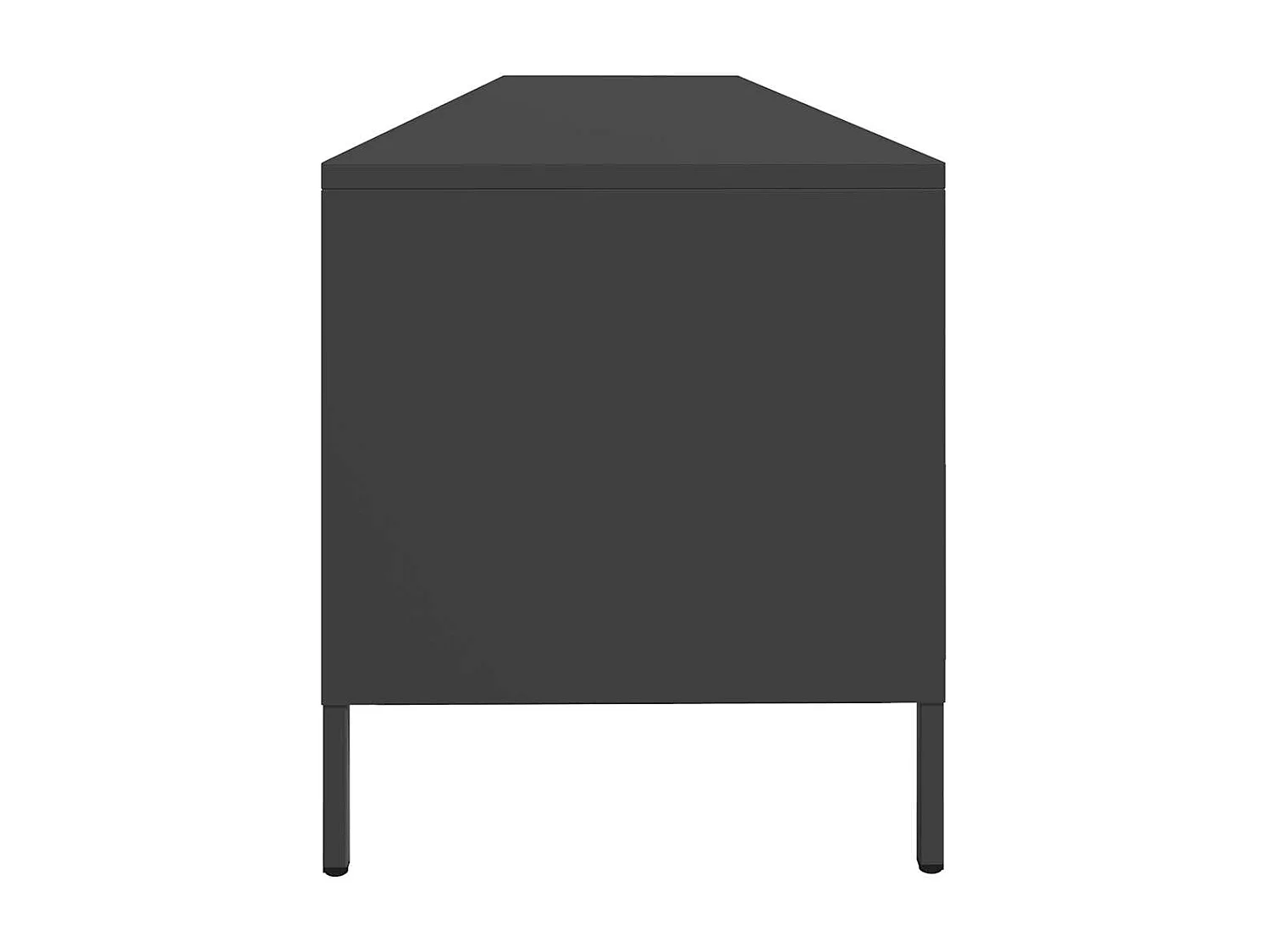 Mobile TV Nero 202x39x43,5 cm in Acciaio Laminato a Freddo