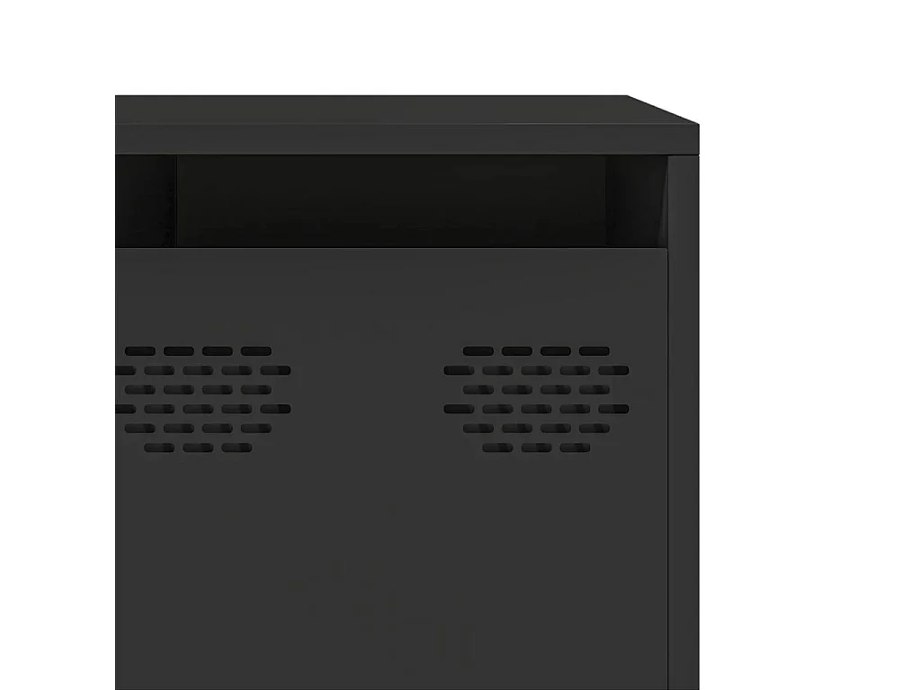 Mobile TV Nero 202x39x43,5 cm in Acciaio Laminato a Freddo