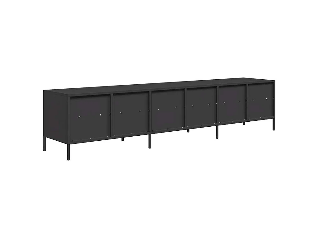 Meuble TV noir 202x39x43,5 cm acier laminé à froid