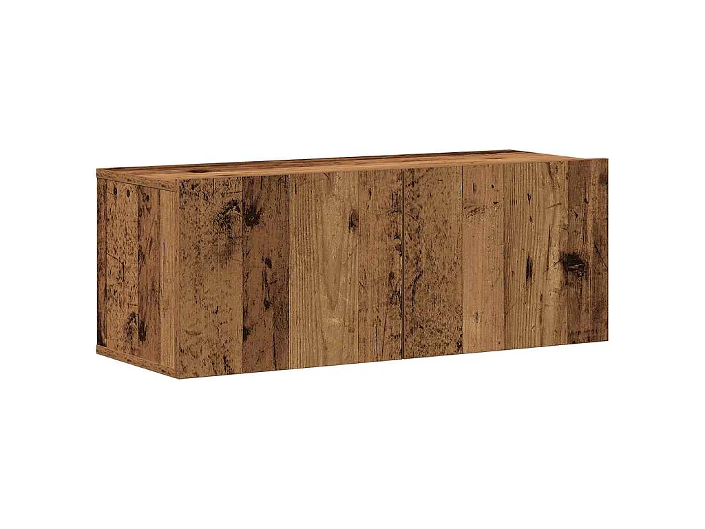 armários de TV montados na parede 4 pcs madeira velha