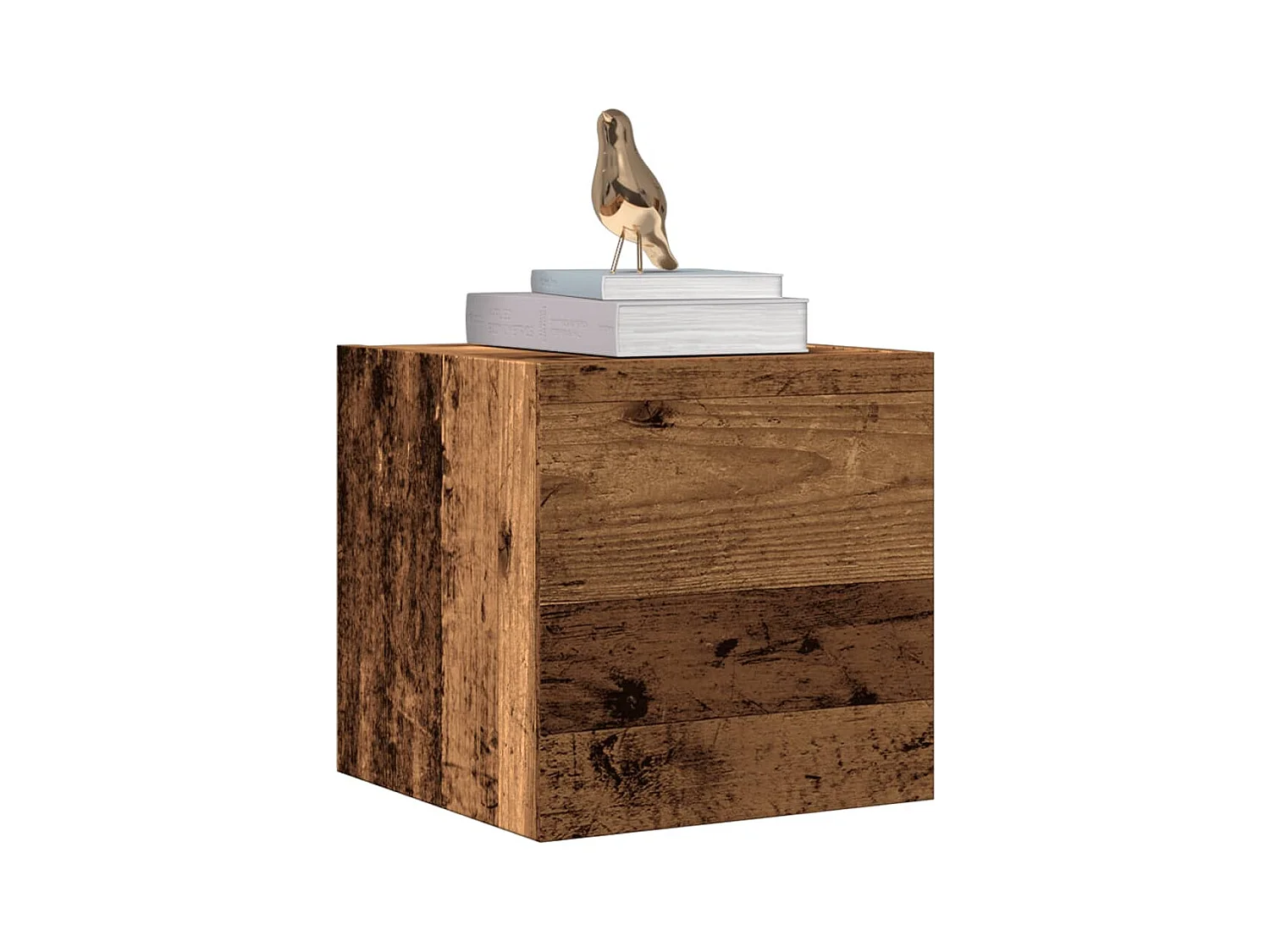 Armadietti TV Montati a Parete Legno Antico 30,5x30x30 cm