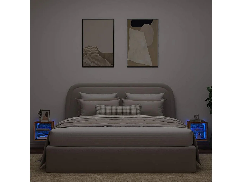 TV-Wandschränke mit LED-Leuchten 2 Stk. Altholz-Optik