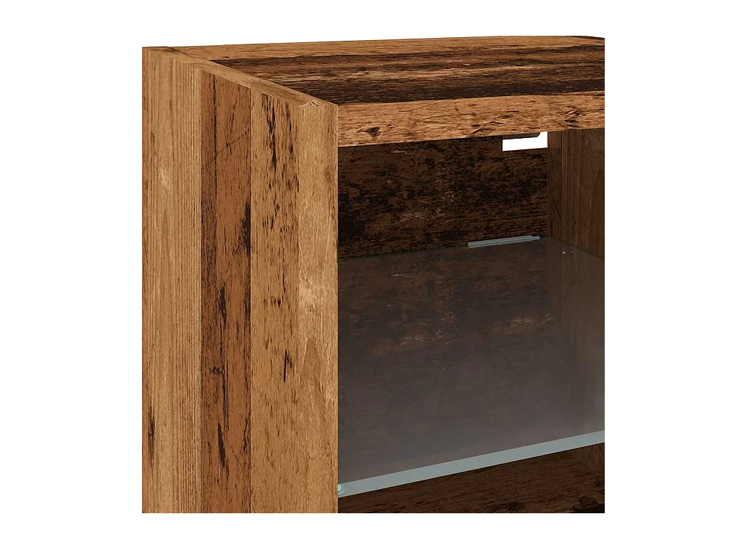 TV-Wandschränke mit LED-Leuchten 2 Stk. Altholz-Optik