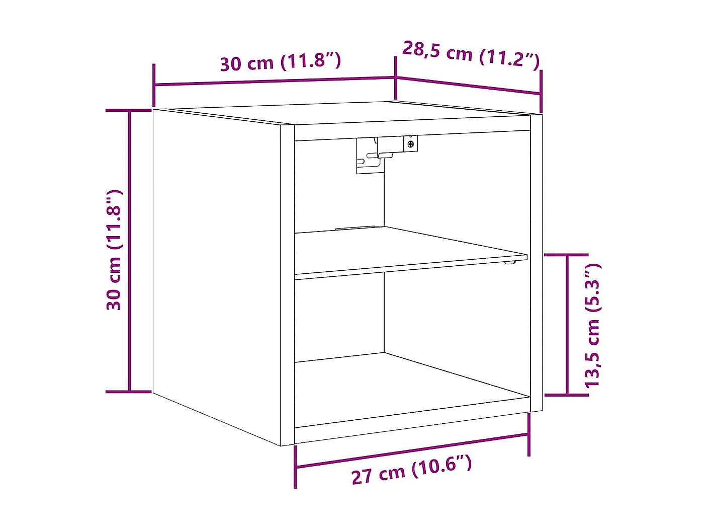 Mobili TV a Parete con Luci LED 2pz Legno Antico 30x28,5x30 cm