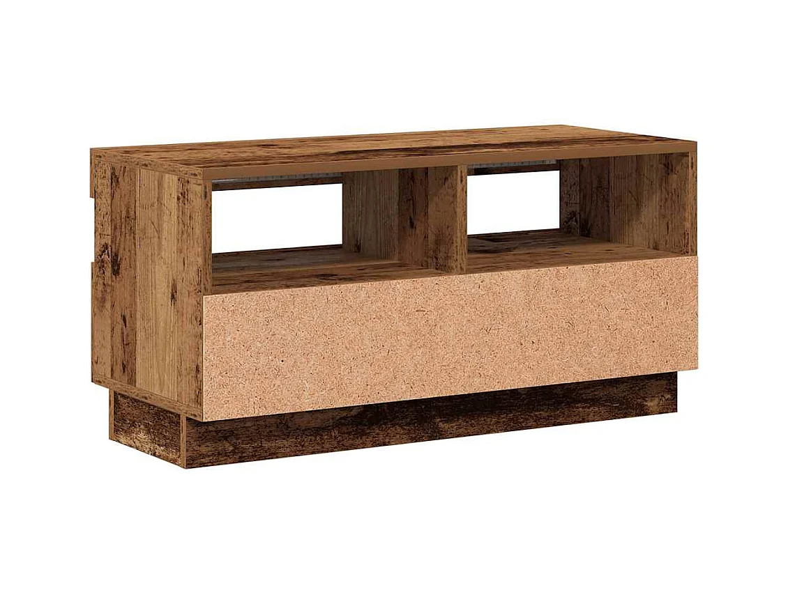 Tv-meubel met LED 80x35x40 cm bewerkt hout oud hout