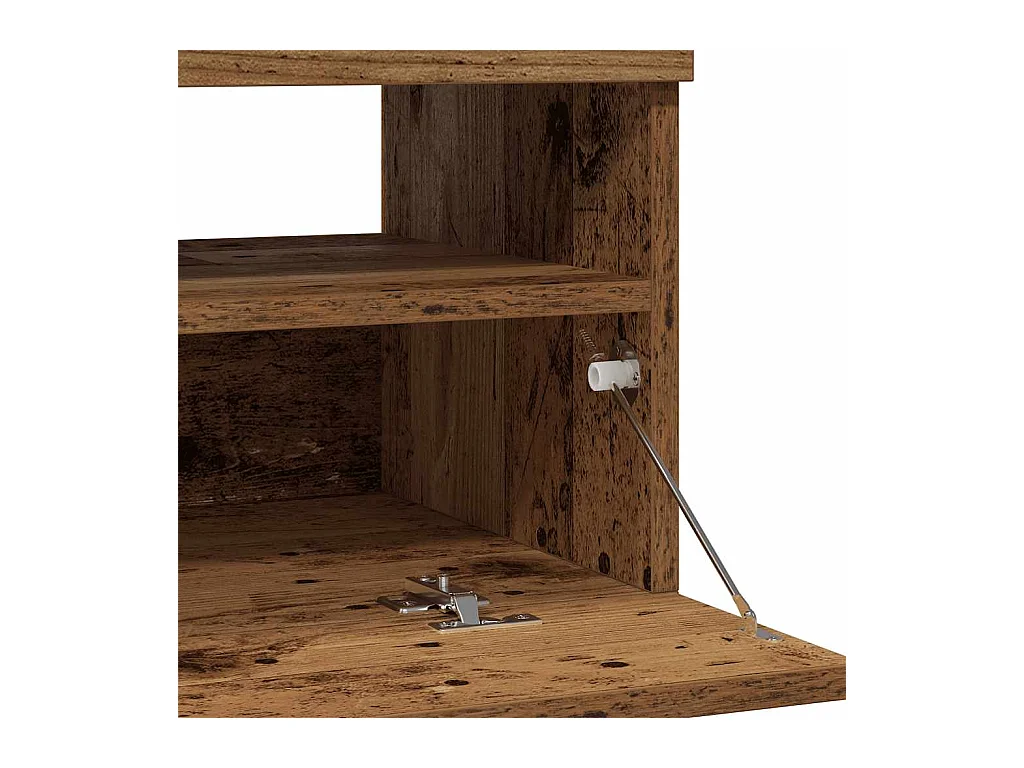 Tv-meubel met LED 80x35x40 cm bewerkt hout oud hout