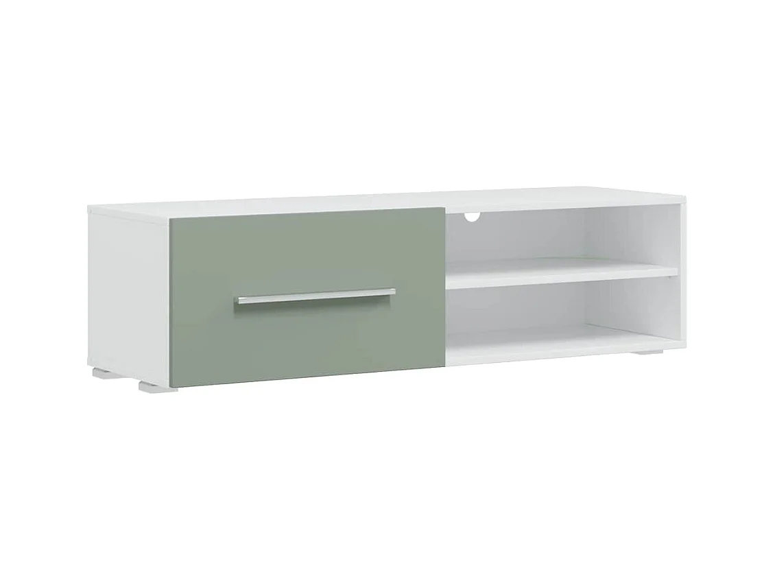 Meubles TV avec lumière LED 5 pcs vert olive bois d'ingénierie