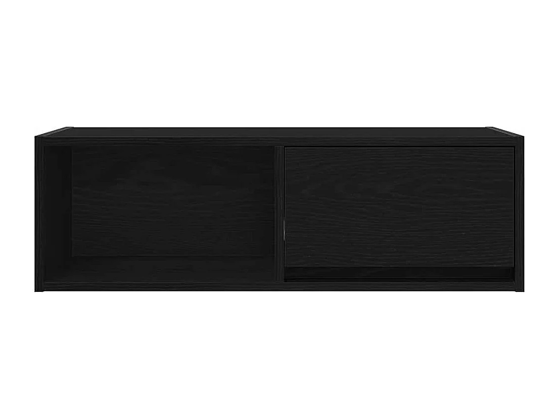 TV-Schrank Schwarz Eichen-Optik 80x31x25,5 cm Holzwerkstoff