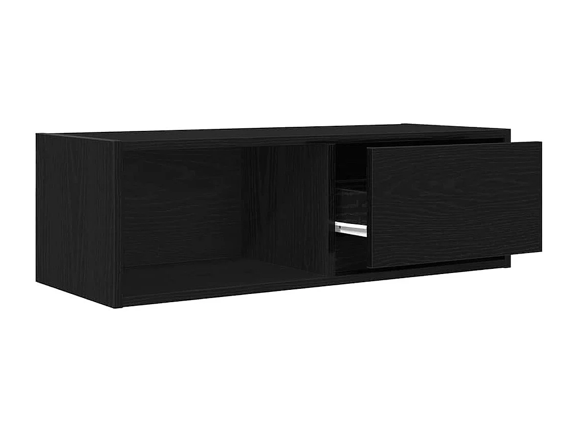 Meuble TV chêne noir 80x31x25,5 cm bois d'ingénierie
