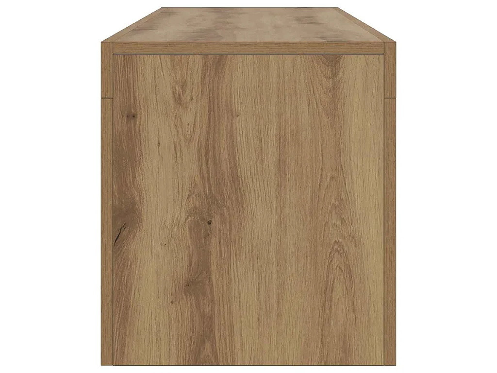 Meuble TV avec lumières LED chêne artisanal bois d'ingénierie