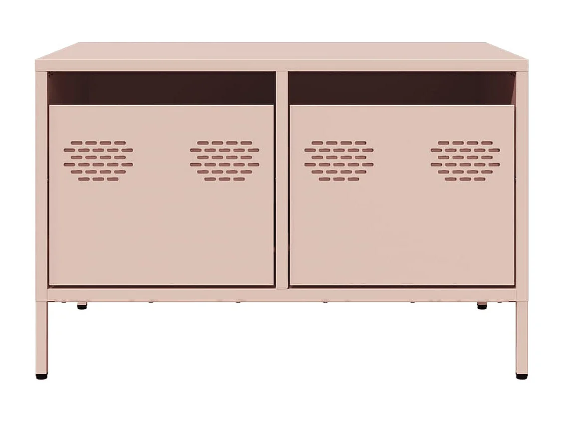 Meuble TV rose 68x50x43,5 cm acier laminé à froid