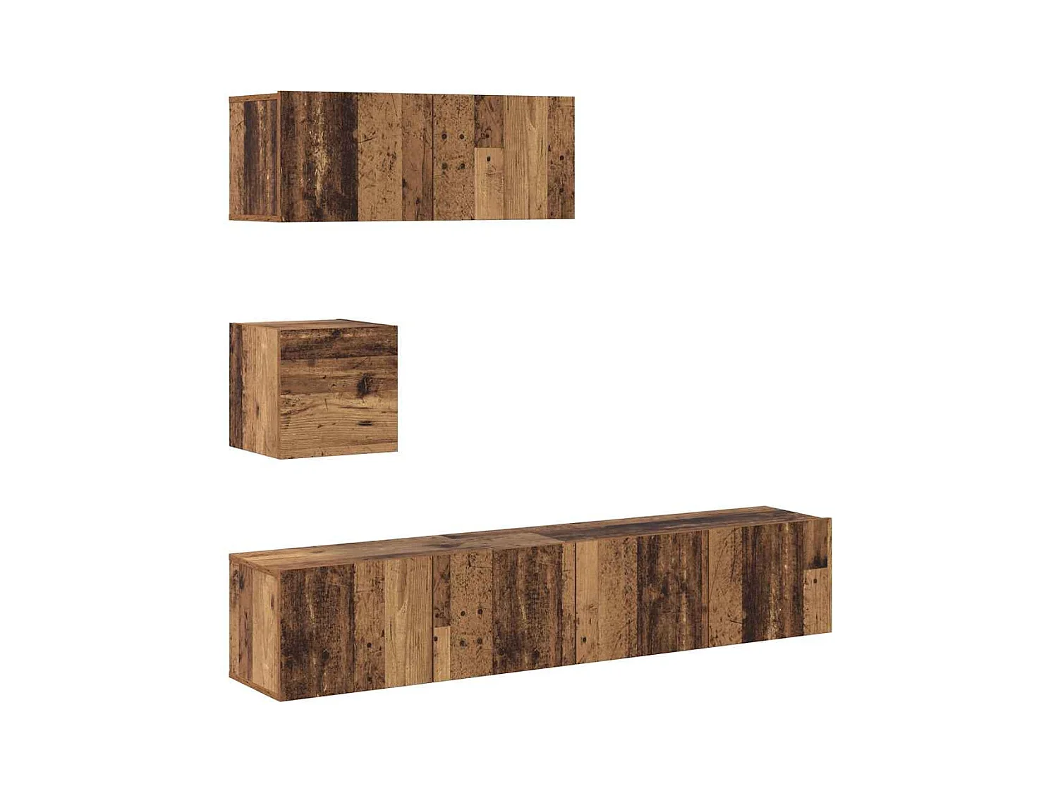 Ensemble de meuble TV mural 4 pcs vieux bois bois d'ingénierie