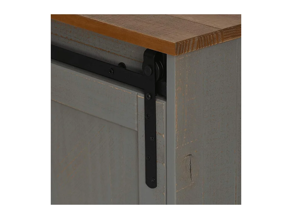 Meuble TV HALDEN 2 portes coulissantes gris 150x40x60 cm