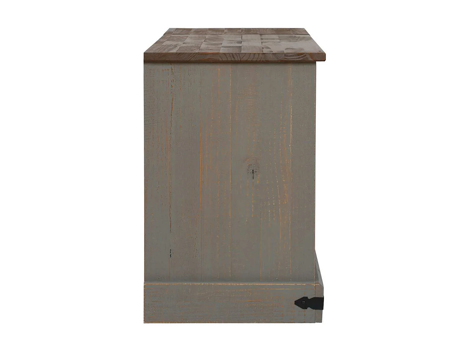 TV-Schrank HALDEN 2 Schiebetüren Grau 150x40x60 cm Massivholz