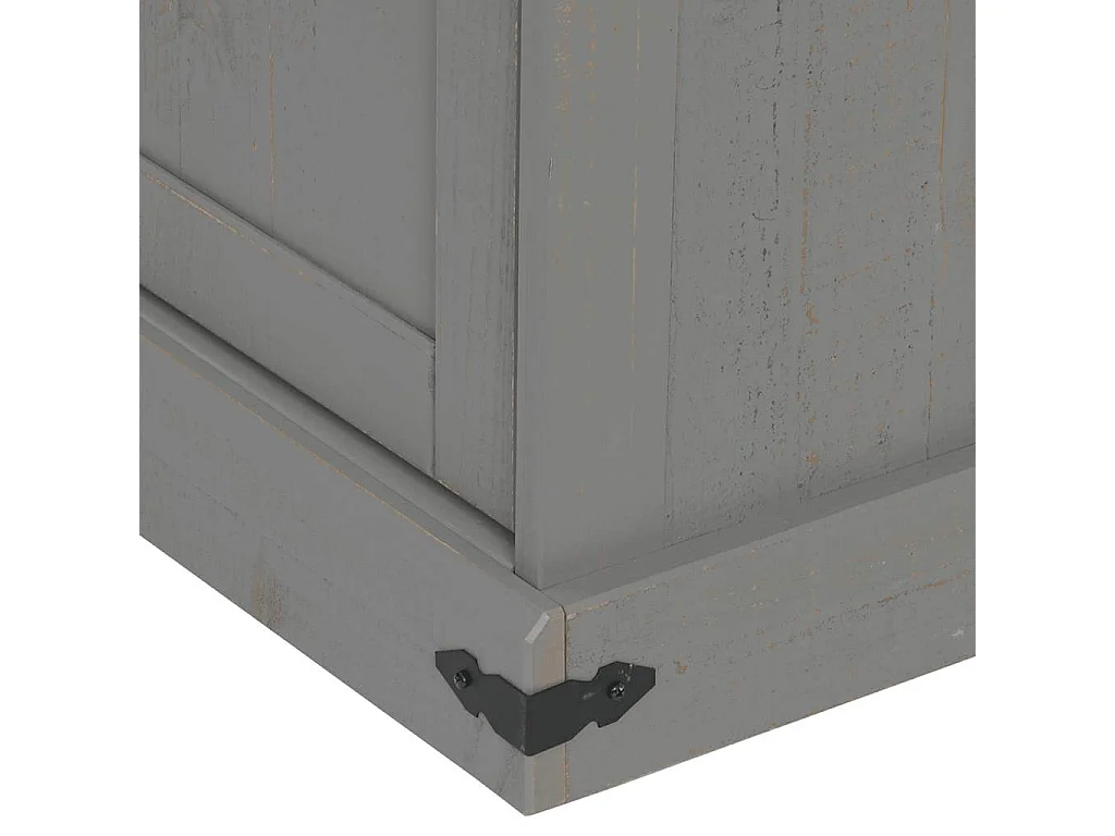 TV-Schrank HALDEN 2 Schiebetüren Grau 150x40x60 cm Massivholz