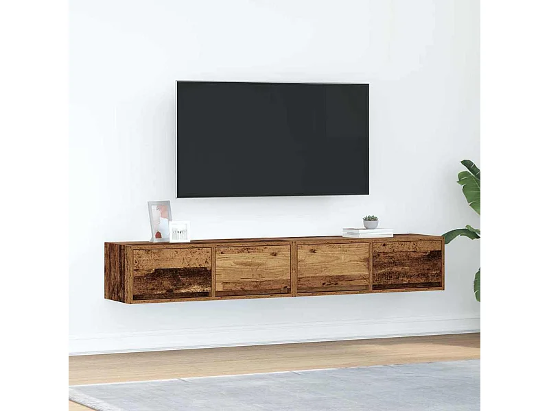 Meubles TV 2 pcs vieux bois 80x31x25,5 cm bois d'ingénierie