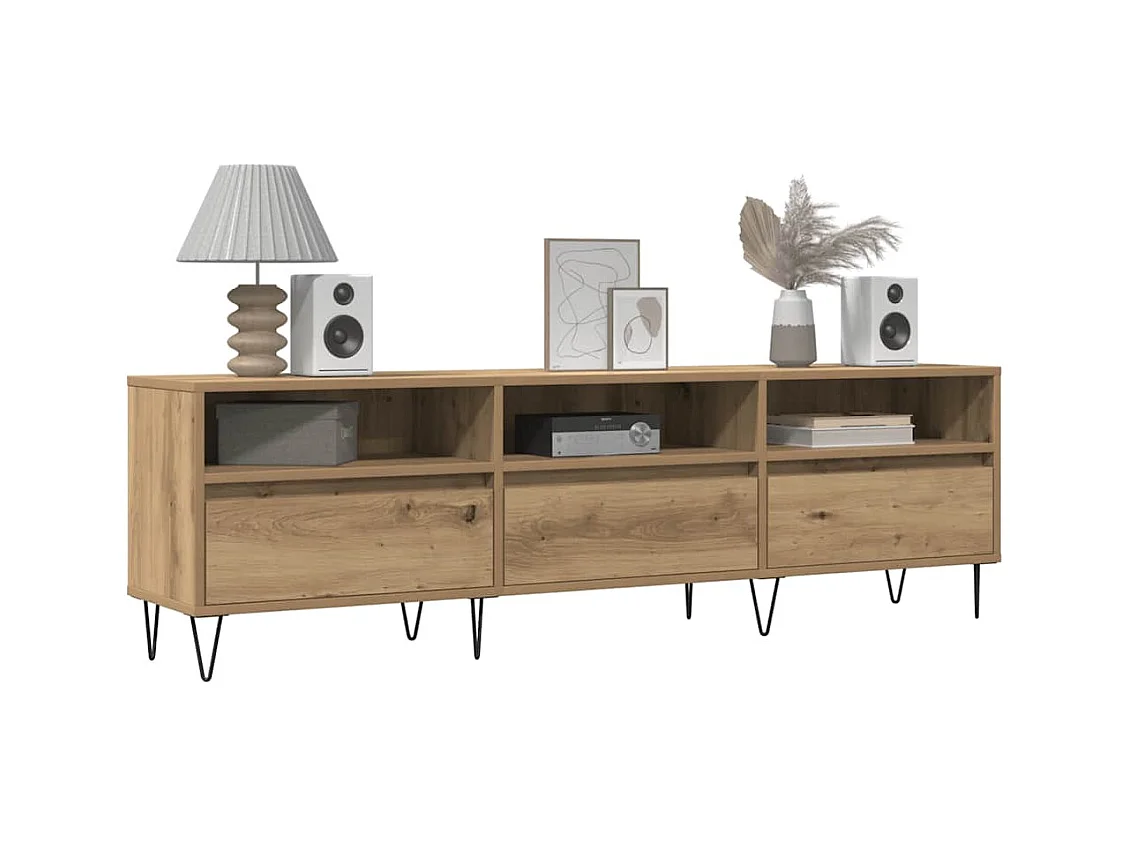 Mobile Porta TV Rovere Artigianale 150x30x44,5 cm Multistrato