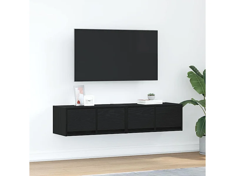 Meubles TV 2 pcs chêne noir 60x31x25,5 cm bois d'ingénierie