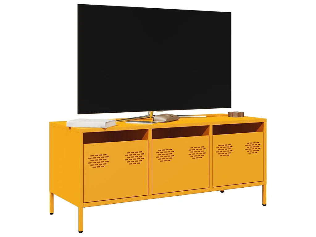 TV-Schrank Senfgelb 101,5x39x43,5 cm Kaltgewalzter Stahl