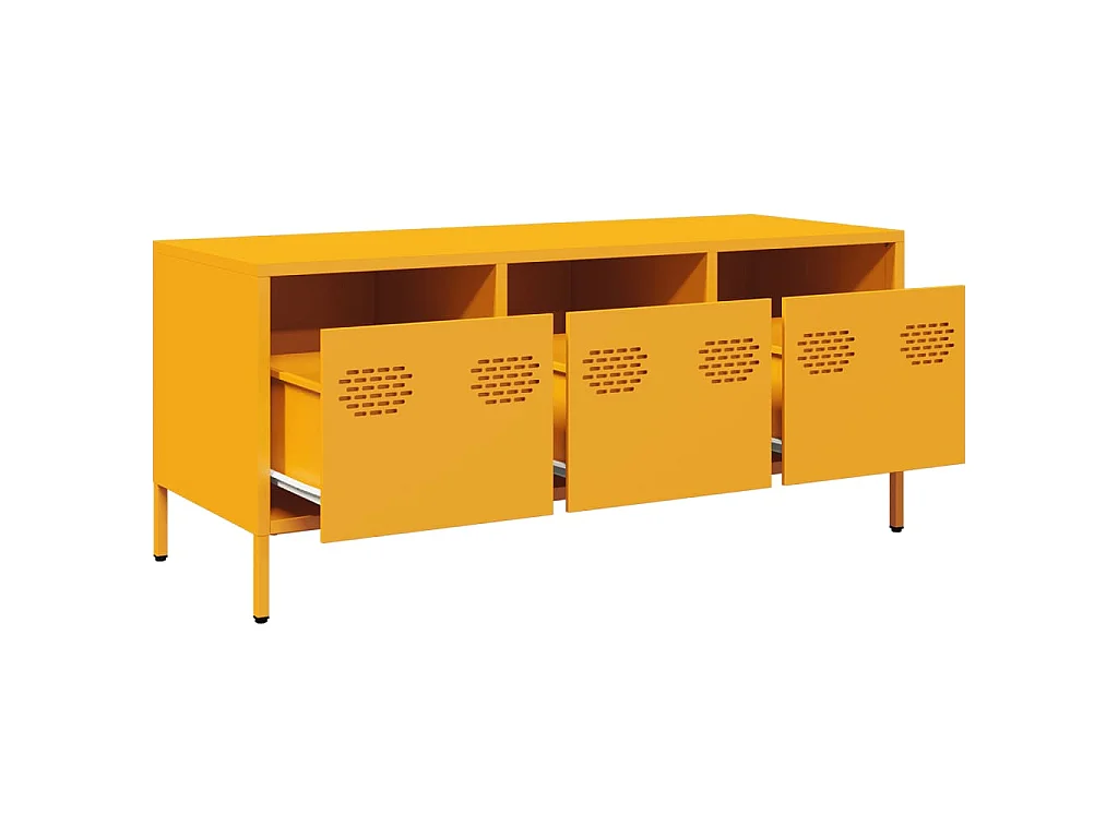 TV-Schrank Senfgelb 101,5x39x43,5 cm Kaltgewalzter Stahl