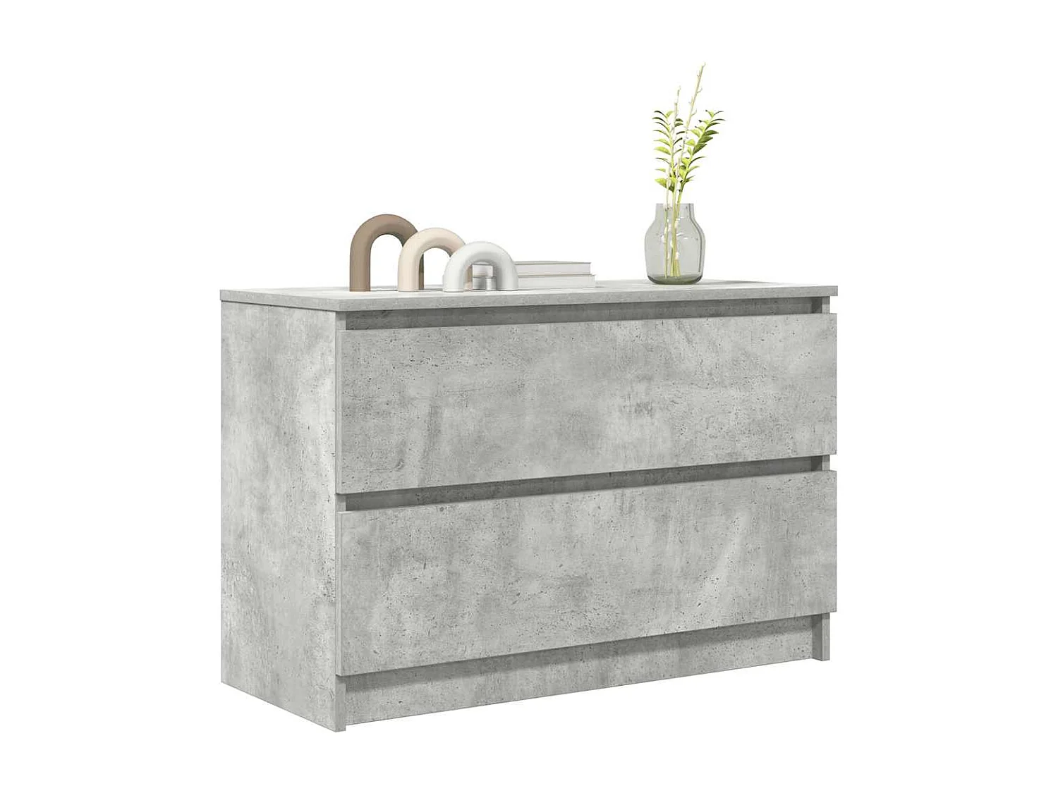 Meuble TV gris béton 80x35x54 cm bois d'ingénierie