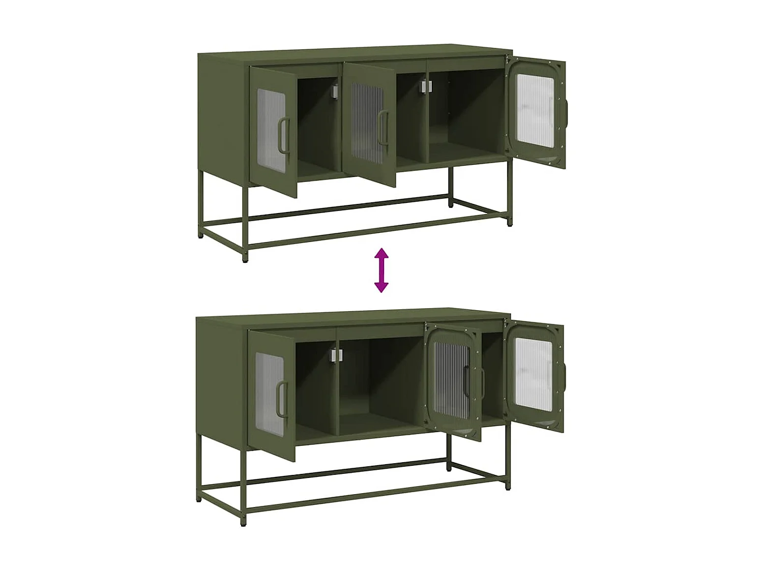 Móvel de TV 100,5x39x60,5 cm aço laminado a frio verde-azeitona