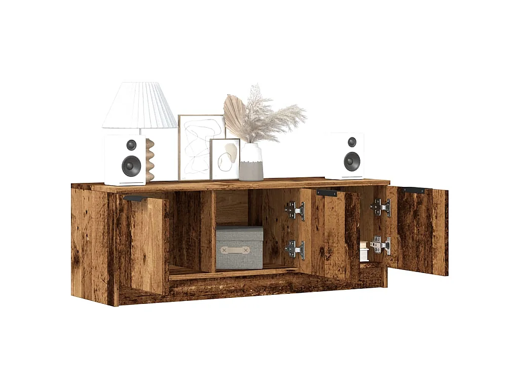 Mueble de TV madera contrachapada madera antigua 102x35x36,5 cm